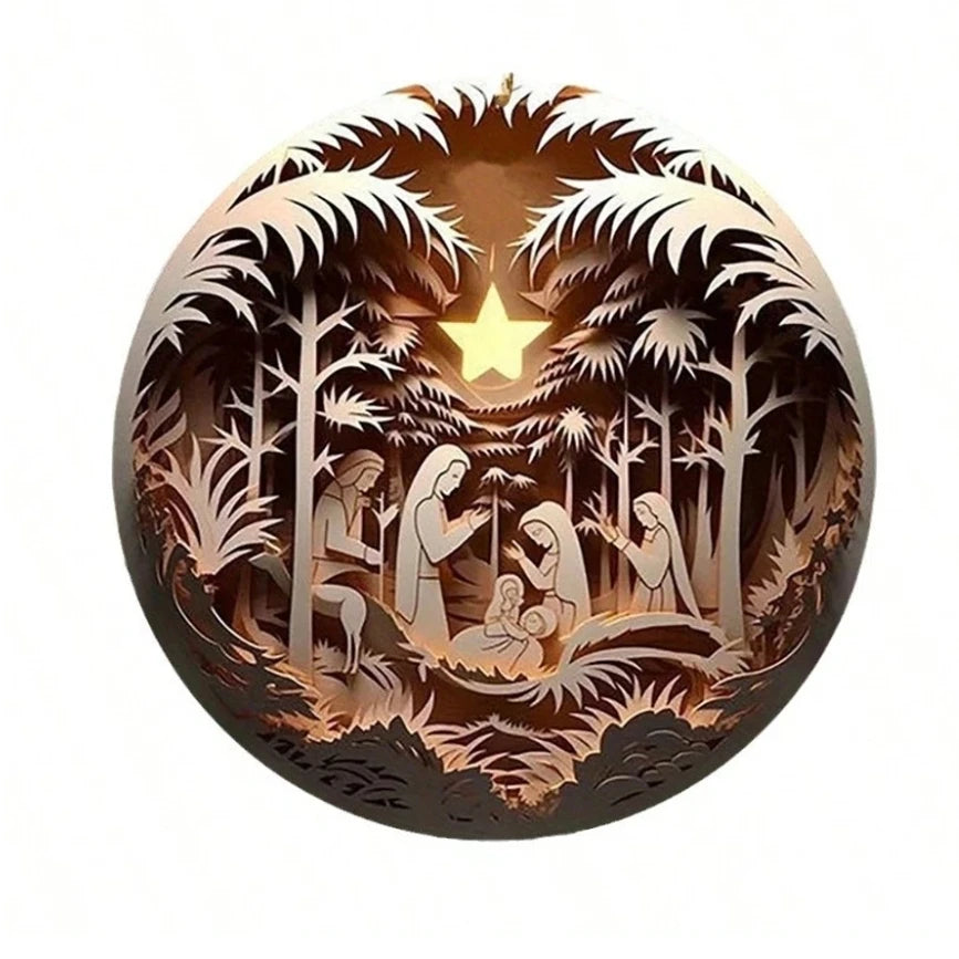 Conjunto de decoração de presépio de madeira de 12 peças – perfeito para casa, decoração de férias, presentes de feriado