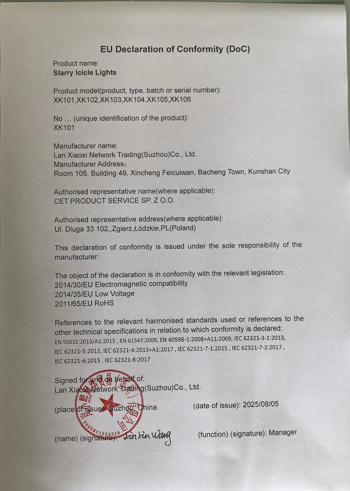 Decorações de Natal 2026: Guirlanda de Estrelas 4M (L) x 0.4/0.5/0.6M (A) com Luzes Piscantes (Branco Quente + Branco Frio) 8 Modos LED Festoon