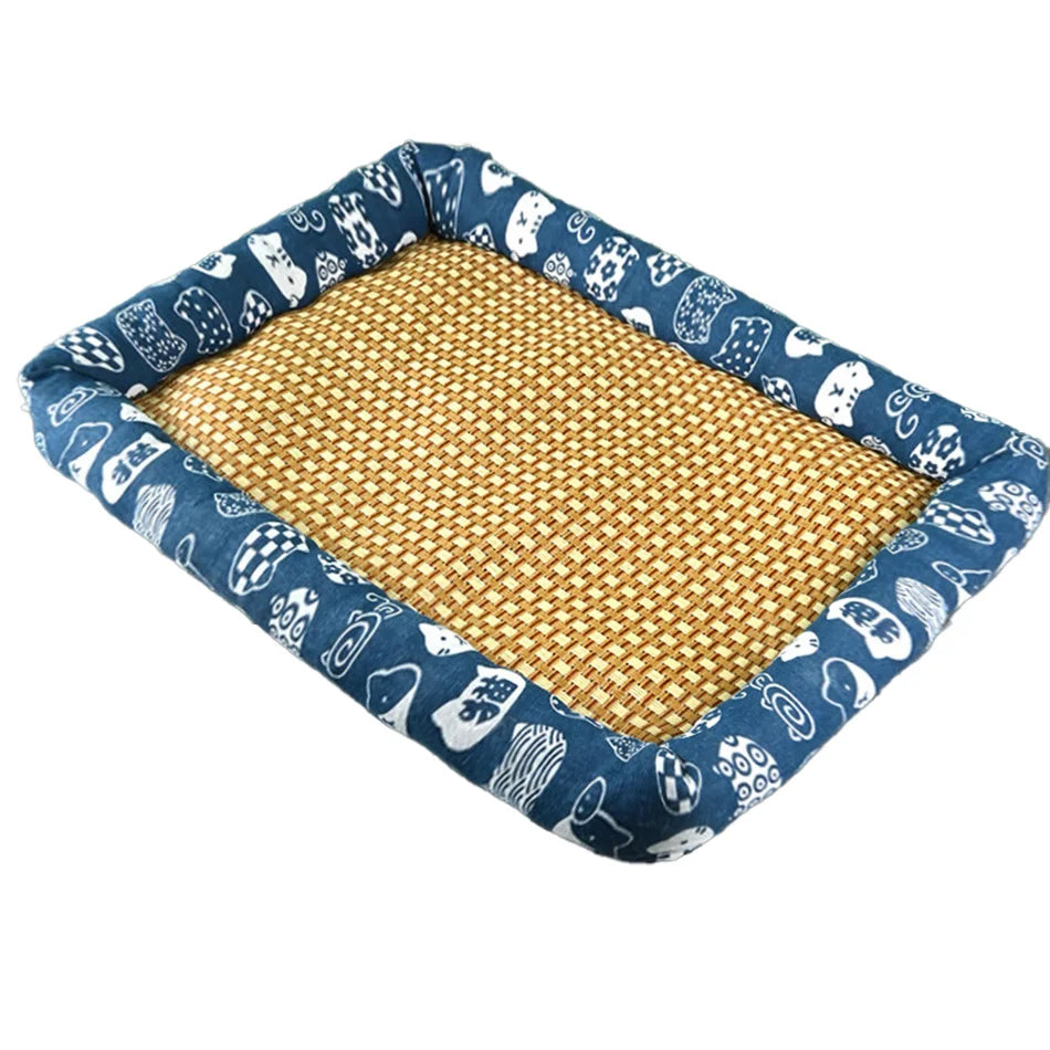 Cama para animais de estimação para gatos e cães, adequada para todas as estações, tapete refrescante de verão, confortável e resistente a pelos, suprimentos para animais de estimação com o.