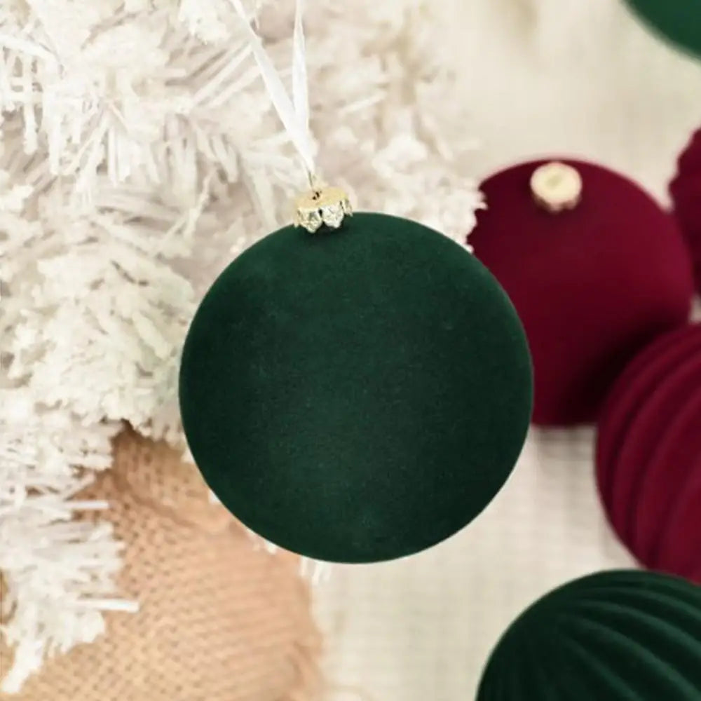 Bolas de natal de veludo 12 unidades/caixa bolas de árvore flocadas pingente ornamentos design luxuoso decoração para decorações de natal