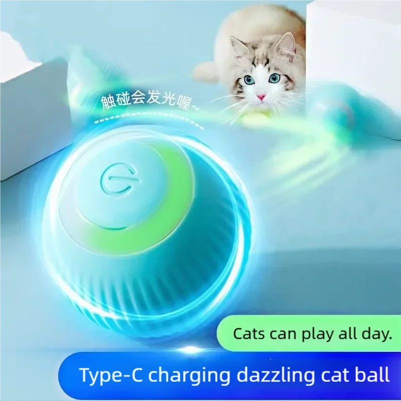 Brinquedo para Gatos, Bola Rolante Automática, Brinquedo Interativo para Gatos, Adequado para Treinamento de Gatos, Brinquedo Autônomo para Gatinhos, para Brincadeiras em Ambientes Fechados
