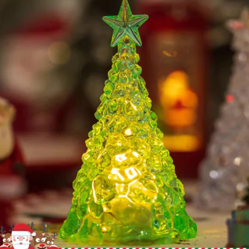 Natal 2025 atividade atmosfera arranjo enfeites de mesa árvore luminosa natal cristal transparente decoração de ano novo