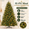 Árvore de Natal artificial em PE e PVC, com luzes LED USB e luzes quentes, árvore de Natal de alta qualidade, de 120 cm a 210 cm