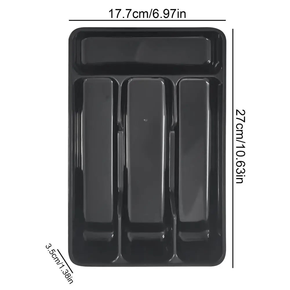 Organizador Compacto de Talheres com 4 Compartimentos, Suporte para Utensílios, Solução de Armazenamento para Armário de Cozinha e Bancada, Uso Doméstico e Universitário