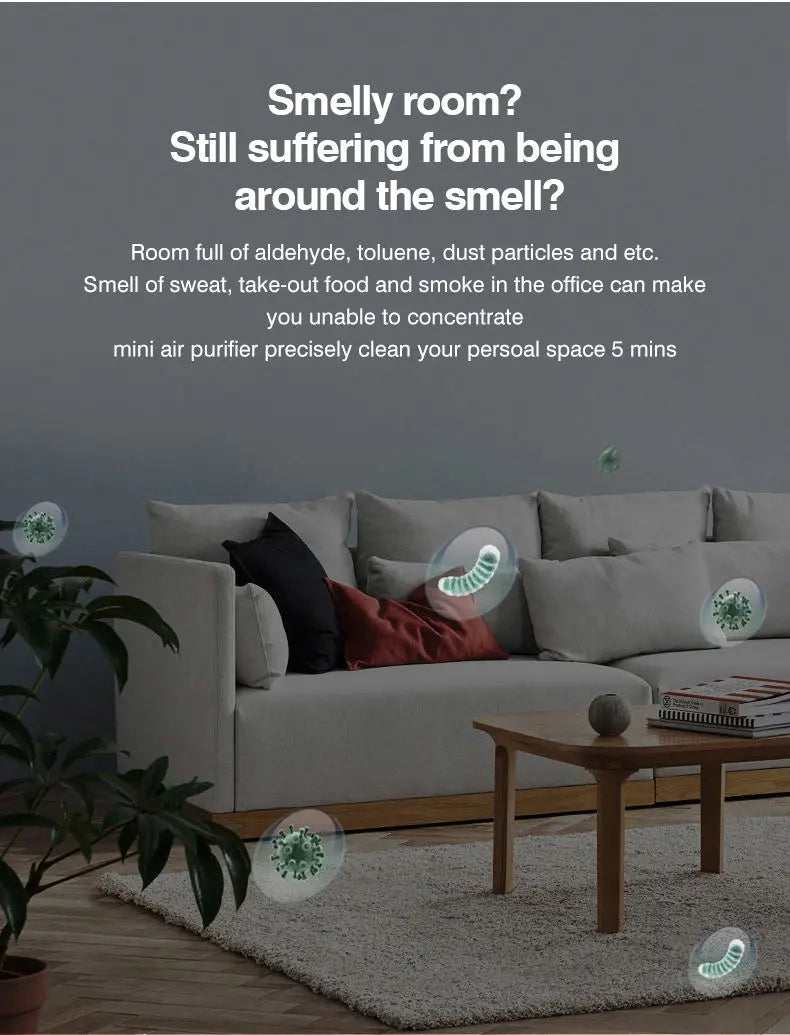 Purificador de Ar Xiaomi Mijia Ionizador Gerador de Íons Negativos Remoção de Odor de Fumaça de Cigarro Filtro HEPA PM 2.5 Purificador de Ar