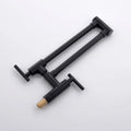 Industrial Wall Mount Pot Filler Faucet Brass Blackened 2 Handle Folding Commercial Kitchen Sink Tap with Ceramic Valve Core