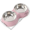 Tigelas duplas para animais de estimação, alimentador de água para comida de cachorro, aço inoxidável, prato para beber, gato, filhote de cachorro, suprimentos de alimentação, acessórios para cães pequenos