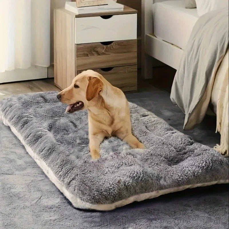 Grande cama de pelúcia para cães, sofá engrossado, super macio, poliéster, tapete para animais de estimação, caixa para cães pequenos, médios e grandes