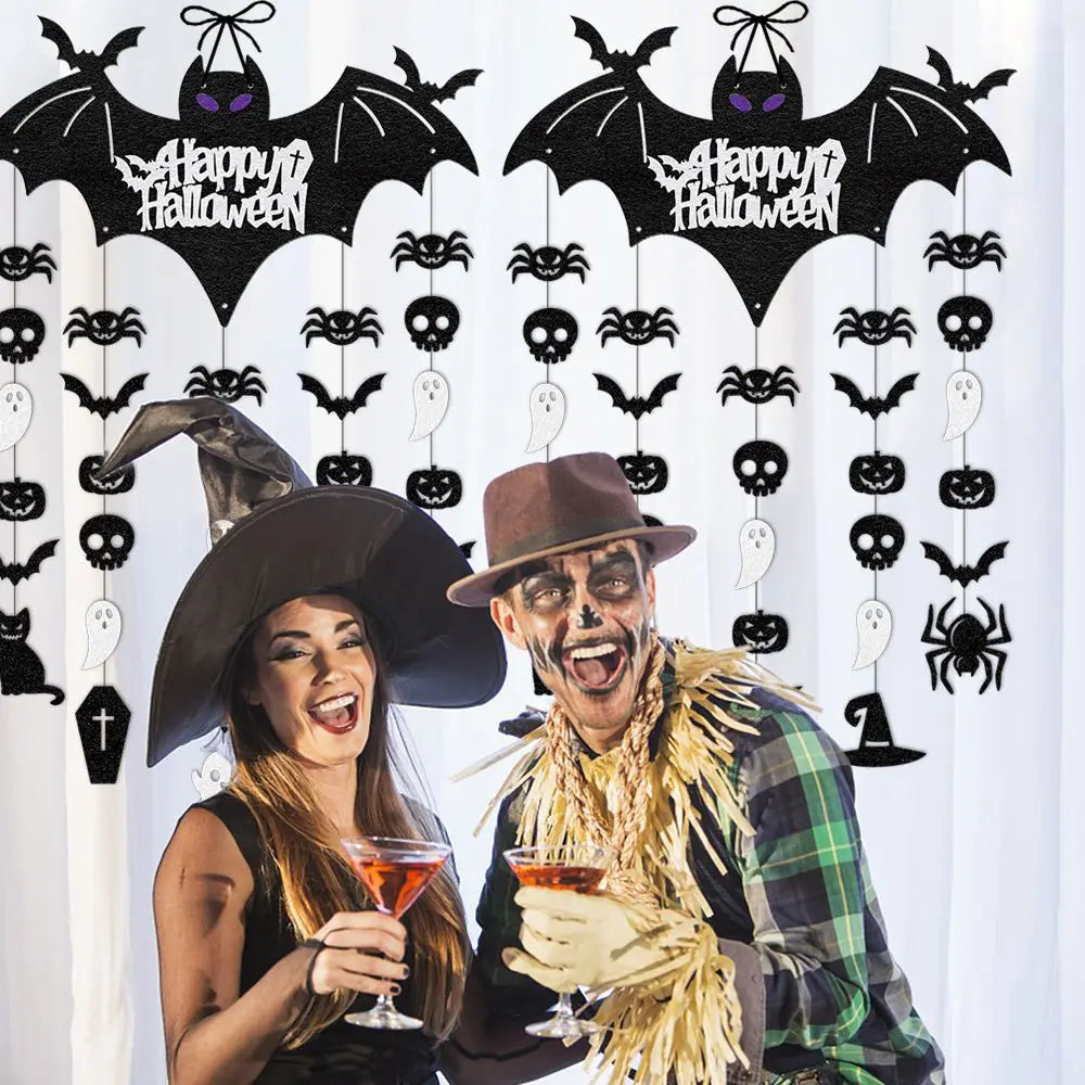 Halloween pendurado sinal festa decoração assustador bat porta cabide ornamentos fantasma festival casa decoração