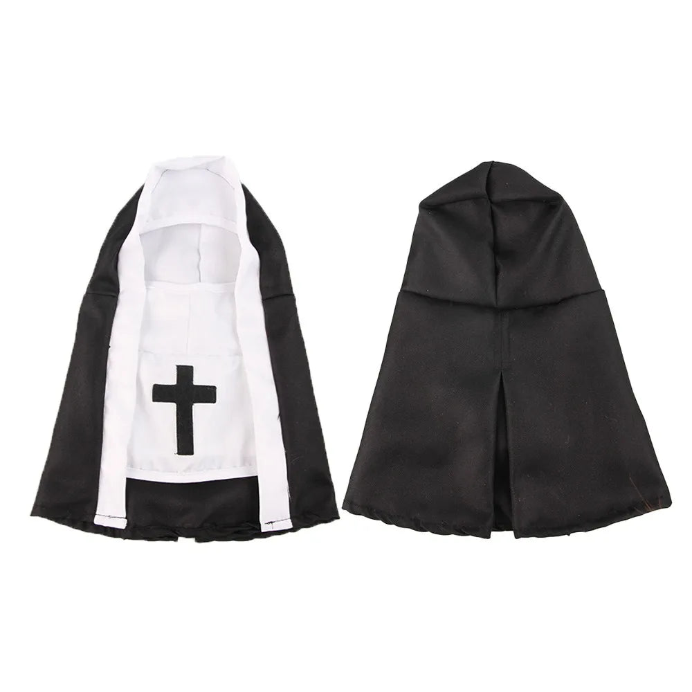 Fantasia de freira para gatos e cães, roupa religiosa engraçada para animais de estimação, fantasia de cosplay para Halloween, adereços para festas.