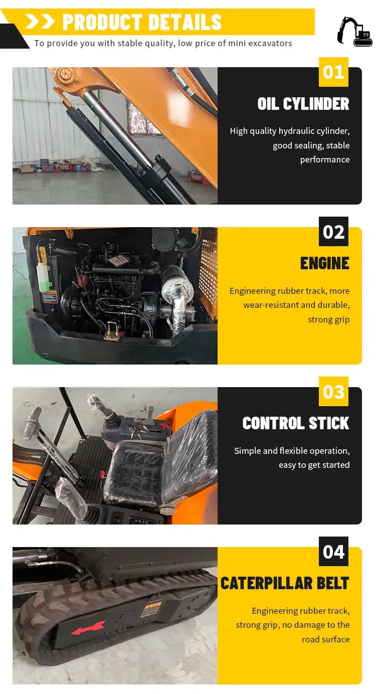 Miniescavadeira com capacidade de 2,5 toneladas CE EPA Euro 5 padrão nova escavadeira rastreada para uso agrícola