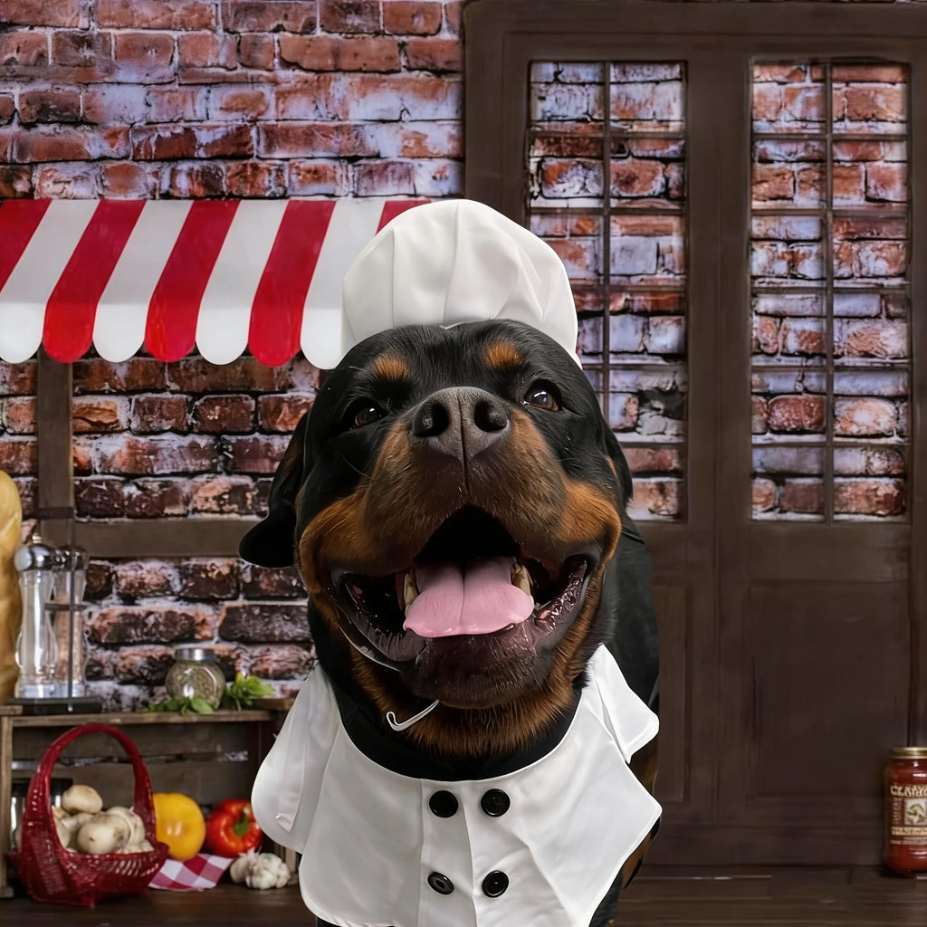 Conjunto de Fantasia para Animais de Estimação Top Chef com 2 Peças, Chapéu e Avental, Roupas Engraçadas e Fofas para Gatos e Cães, Fantasia de Chef para Cães em Feriados, Roupas com Tema de Restaurante