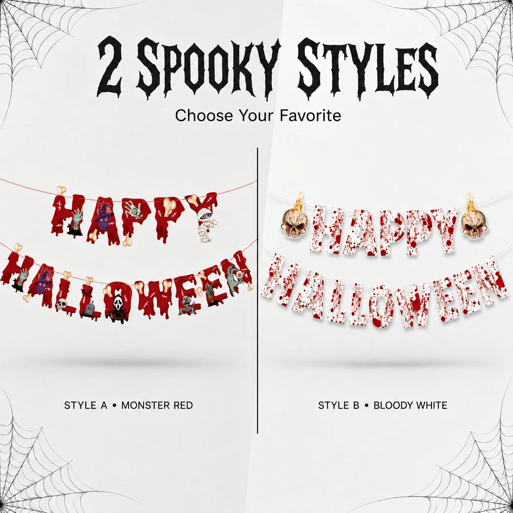 Decorações de Teto para o Halloween: Esqueletos, Múmias, Impressões de Mãos Ensanguentadas, Guirlandas de Morcegos. Decoração de Halloween para Crianças