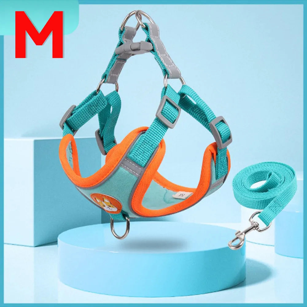Coleira Peitoral Ajustável Para Cães Gatos Passeio Confortável Material Nylon Ergonômico Seguro