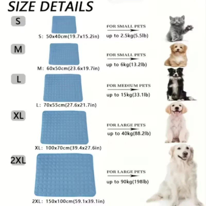 Tapete Refrescante para Cães, Cama Fria de Verão para Pets, Extra Grande para Cães Pequenos e Grandes, Acessórios para Pets