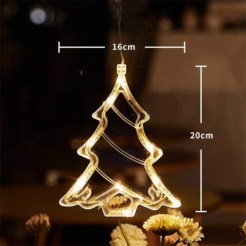 Natal led luz floco de neve santa pendurado otário lâmpada janela ornamentos decoração para casa natal navidad 2023 decoração de ano novo - Kasa & Pet