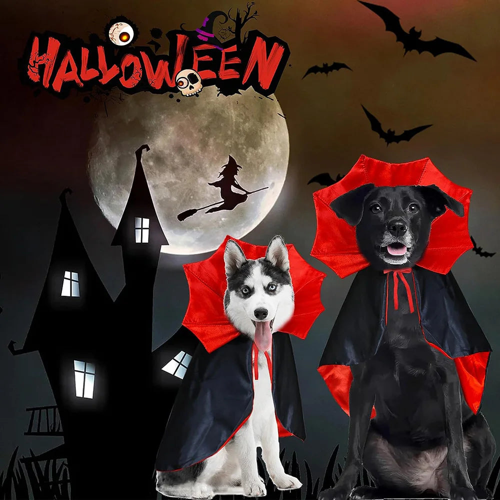 Halloween Vampire Cloak para Pet, Fantasias Cosplay para Cachorro Pequeno, Gato, Gatinho, Vestido de Cachorrinho, Roupas Kawaii, Acessórios para Gato, Bonito