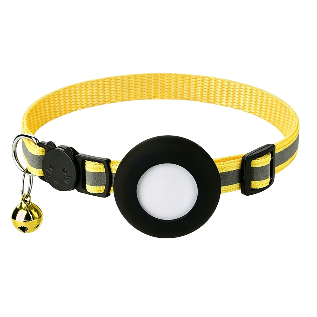 Coleira para Gato Airtag, Fivela de Segurança Refletiva com Sino, Coleira GPS Ajustável Anti-Perda para Gatinhos e Filhotes