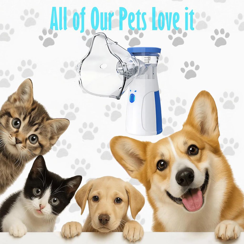 Nebulizador inalador de asma para animais de estimação, para alívio respiratório, fácil de usar, dispositivo veterinário para animais, promove a saúde das animais de estimação