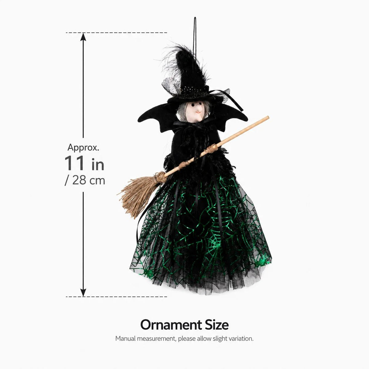 Enfeites de Bruxa de Halloween para Pendurar com Vassoura, Perfeitos para Festa de Halloween e Decoração de Casa Assombrada, Decoração Festiva para o Lar - Kasa & Pet