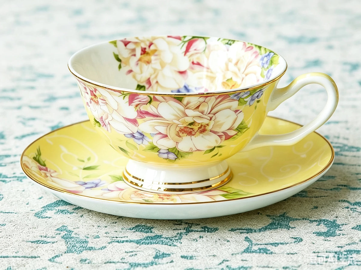 220ml, conjunto de xícara de chá vintage de porcelana fina, xícara de chá artesanal com pires, xícara de café de porcelana, xícara de porcelana cafeteira e pires