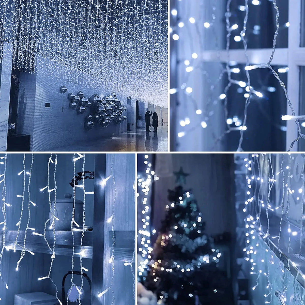 Decoração de natal 2024/2025 luzes de cortina led de gelo para queda ao ar livre 0.4/0.5/0.6m luzes de natal para casa ano novo 2025