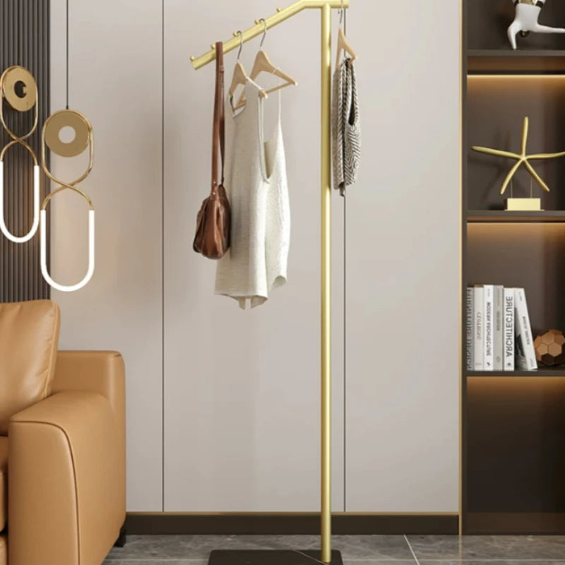 Cabideiro de Roupas Dourado para Sala de Estar, Organizador Nórdico de Metal para Chapéus e Casacos, Móvel de Meio Século para Apartamento