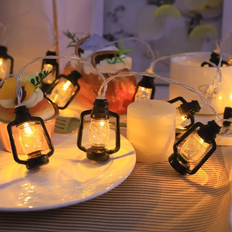 Lanterna luzes da corda 80 luzes led vintage natal dia das bruxas luzes decorativas da corda pátio jardim casa 484 - Kasa & Pet