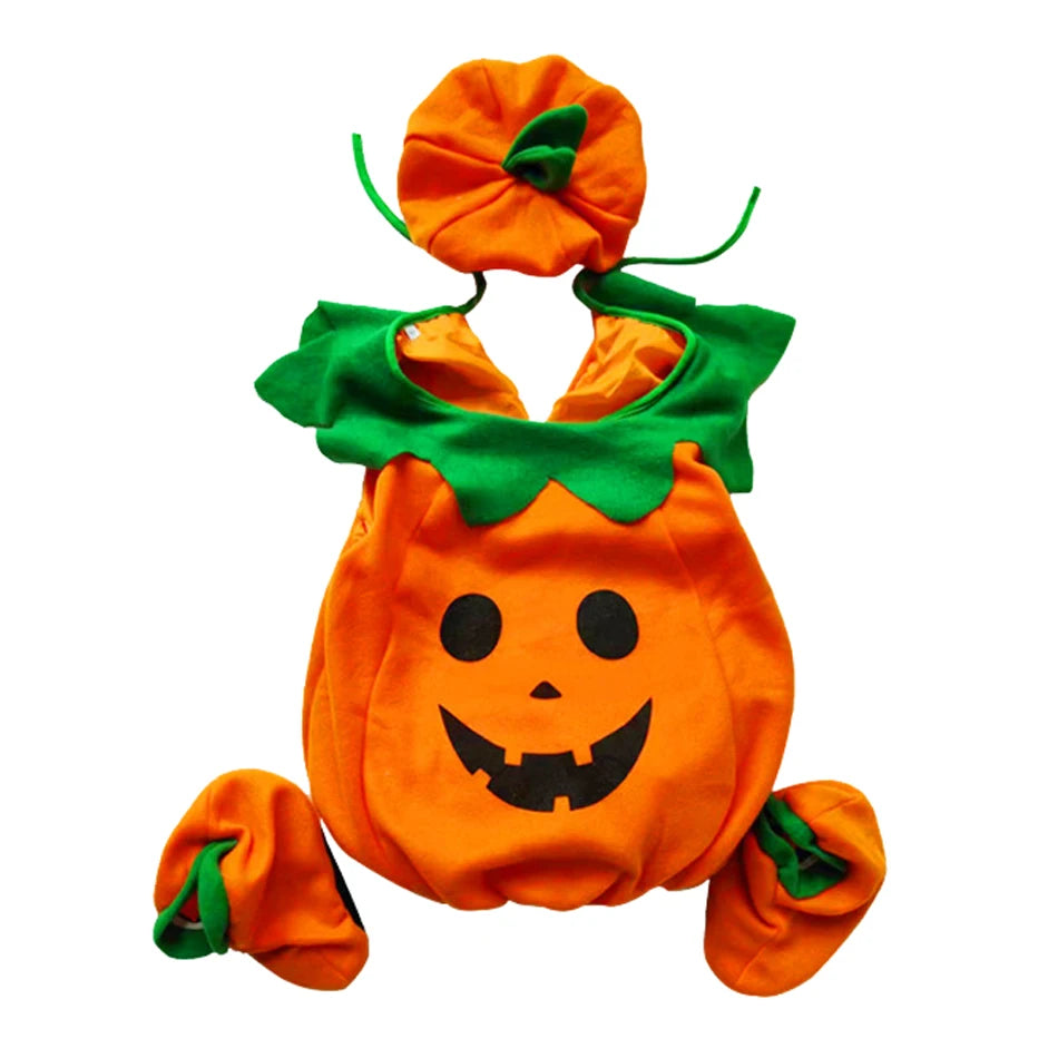 Meninas menino abóbora traje halloween cosplay macacão conjunto desempenho de palco vestir-se roupas carnaval festa