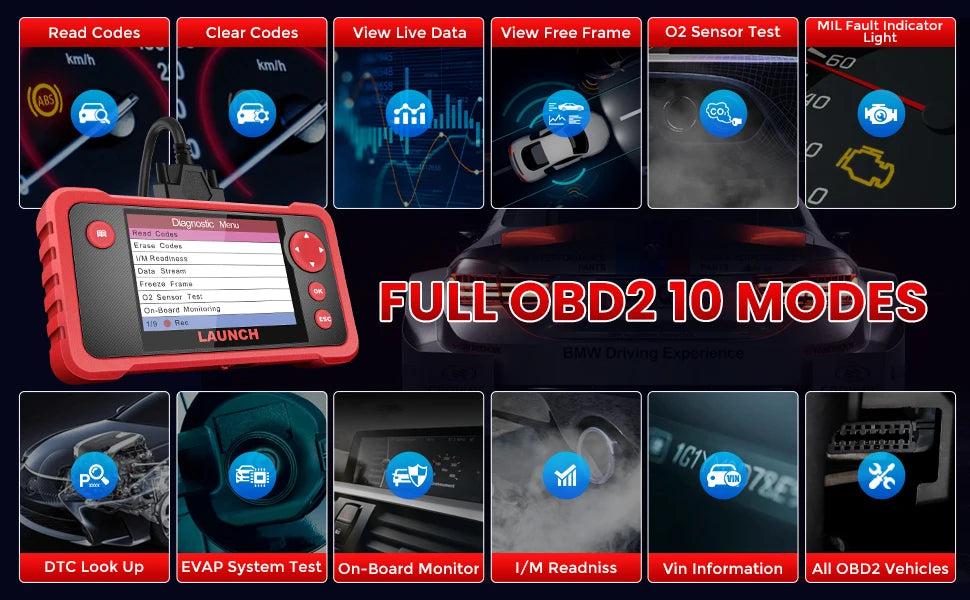 2026 NOVO LANÇAMENTO X431 CRP123 V2.0 Scanner Automotivo OBD2 para Diagnóstico de Motor/ABS/SRS/Transmissão, Ferramenta de Análise com 3 Funções de Redefinição