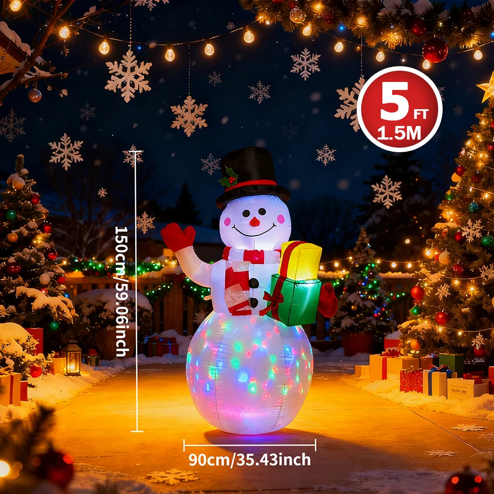 Decorações infláveis de natal-ramo boneco de neve, papai noel, homem de gengibre, saco de presente boneco de neve luz led decorações de gramado