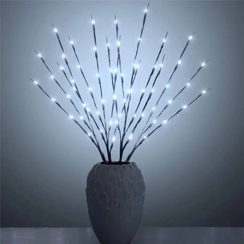 Led ramo de árvore de natal luzes a pilhas dobrável galho ramo luzes para casa interior vaso decoração do festival do feriado - Kasa & Pet