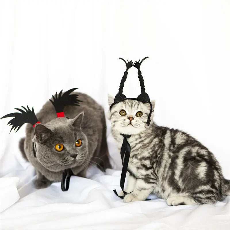 Traje de animal de estimação engraçado headwear para gato filhote de cachorro cão halloween fotografia adereços fontes de festa acessórios para animais de estimação