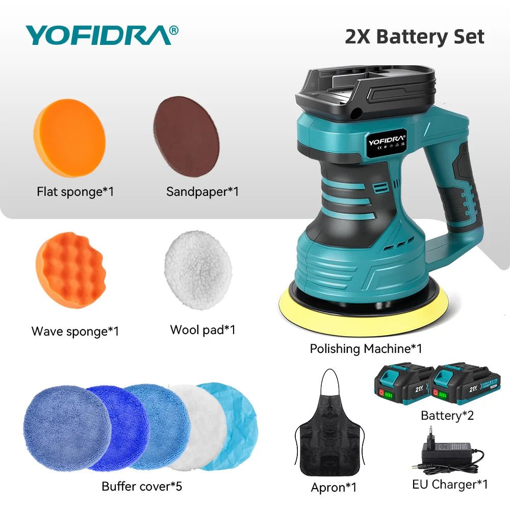 Polidora Automotiva Sem Fio YOFIDRA com 8 Velocidades Ajustáveis, Ferramenta Elétrica para Polimento, Lixamento e Selagem, Compatível com Bateria Makita 18-21V - Kasa & Pet