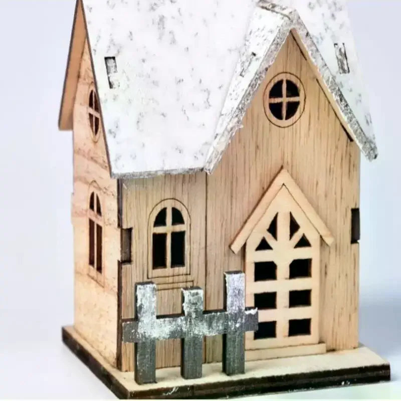 Natal LED luz casa de madeira luminosa decorações de Natal presente infantil