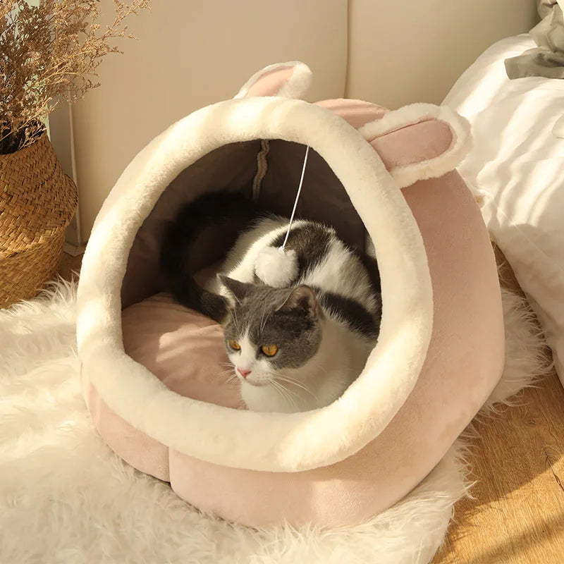 Cama para Gatos A1 Deep Sleep, Cama para Animais de Estimação com Desenho Animado, Dobrável, Removível e Lavável, Cama para Dormir para Cães Pequenos, Tapete, Bolsa, Caverna, Cama para Gatos