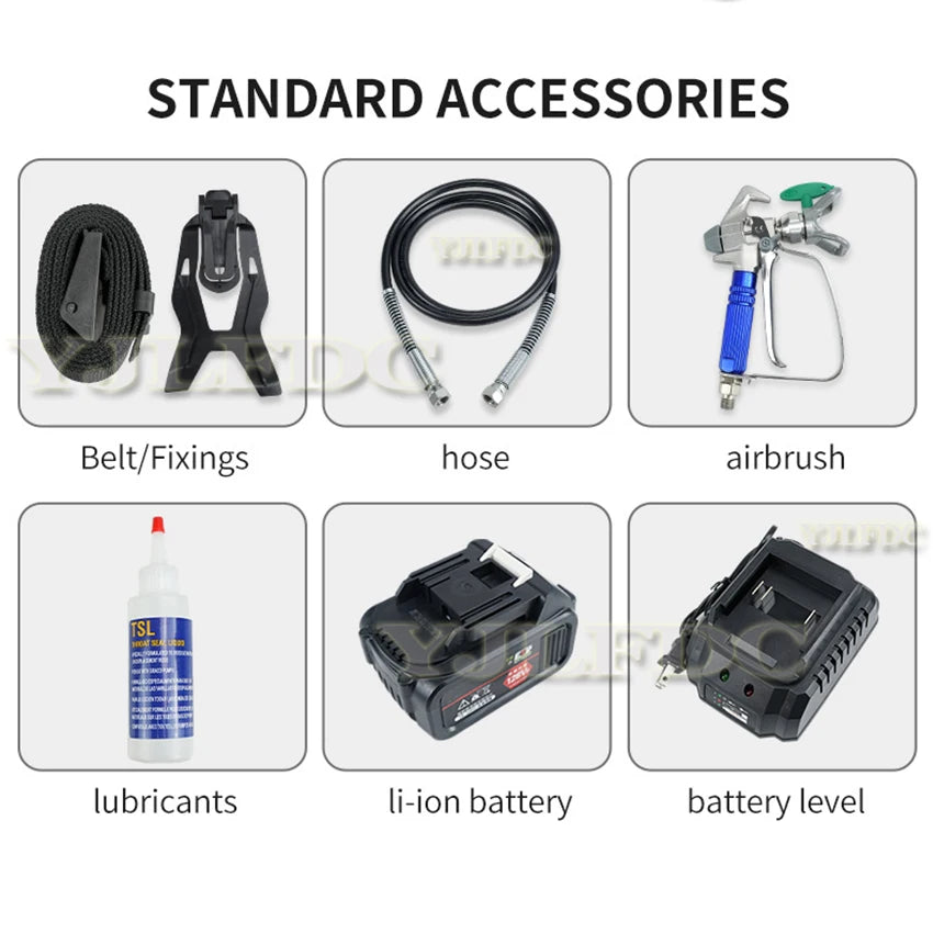 Pulverizador mal ventilado de alta pressão, pulverizador elétrico de tinta, bateria de lítio recarregável, estilo mochila pequena, portátil