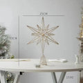 Estrela para Topo de Árvore de Natal com Luzes LED, Enfeites Criativos com Luzes LED e Glitter, Decoração de Árvore de Natal para Festas