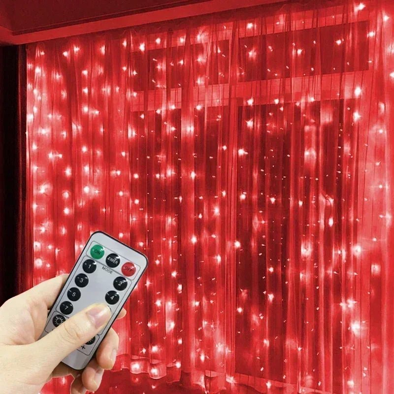 Luzes de fadas de natal guirlanda de casamento ao ar livre 8 modo led usb cortina luz corda festa decoração do feriado jardim luz navidad - Kasa & Pet