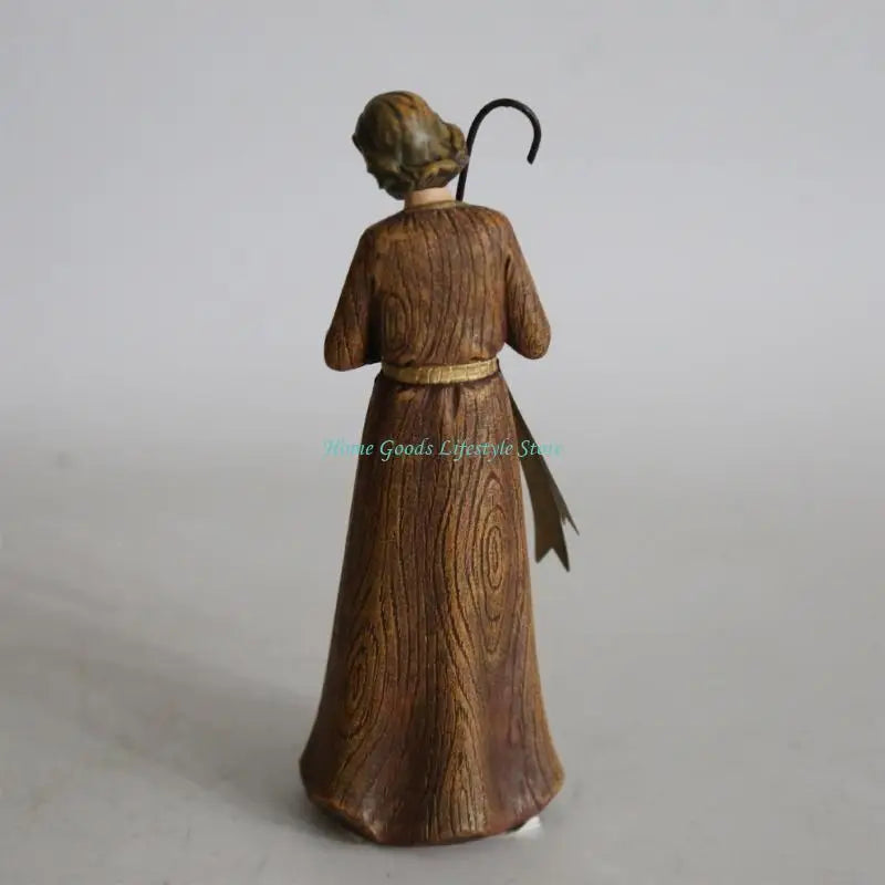 E74e coleção estátua natividade religiosa, lareira estatueta resina, cena natividade para prateleiras