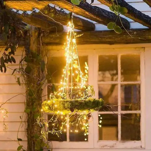 Luzes LED do ramo do Natal, ornamentos do jardim, guirlanda, lâmpadas da cachoeira, decoração exterior da casa, festa de casamento, 2m, 100Leds