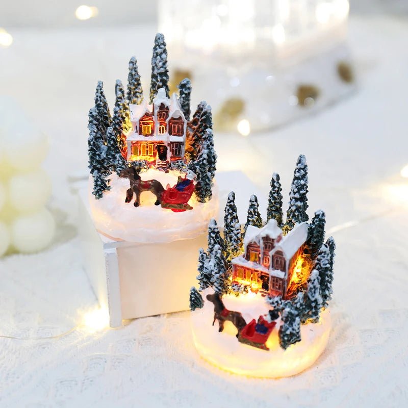 Natal led luz ornamentos santa castelo neve casa luminosa artesanato 2024 ano novo presente do miúdo festa de natal decoração casa