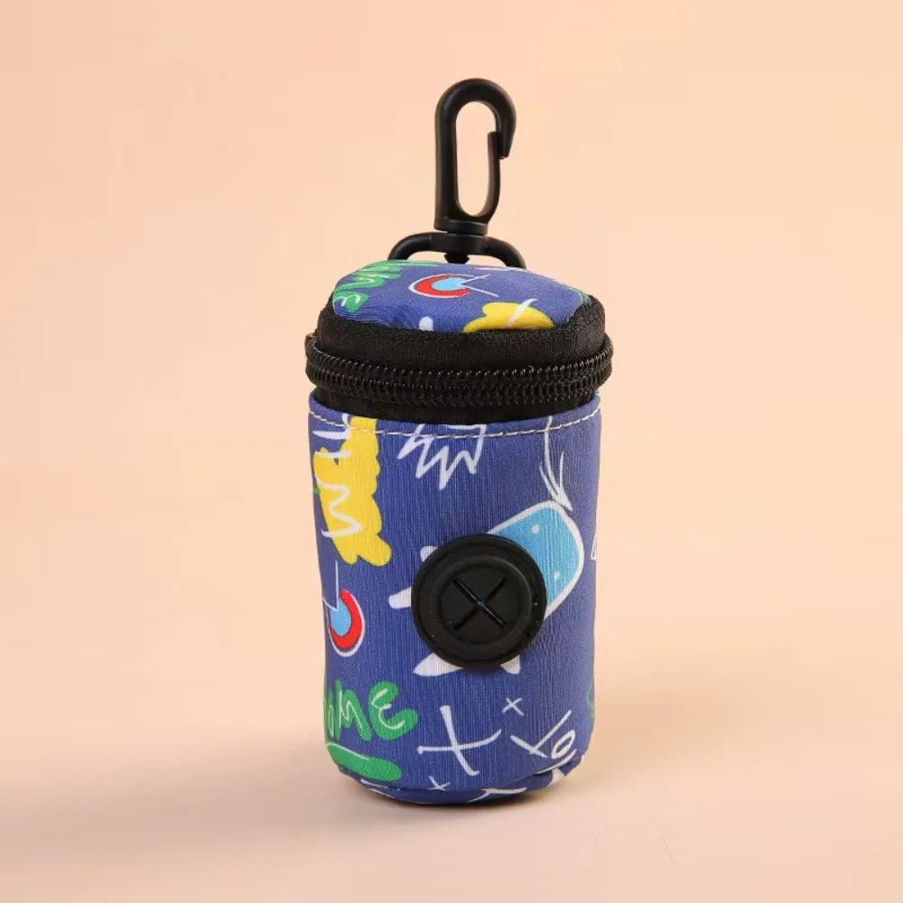 Hangable cão cocô saco dispensador zíper cães andando acessório saco de resíduos titular portátil bonito sacos de lixo organizador suprimentos para animais de estimação