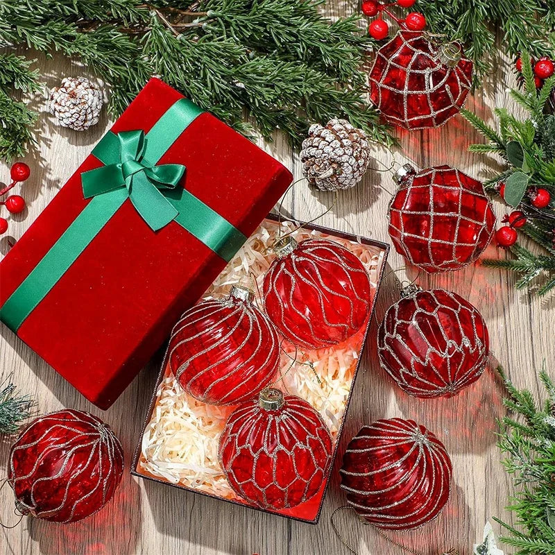 Decoração de Natal, Bola de Natal de 6 cm, Enfeite para Pendurar na Árvore de Natal, Ornamento para Decoração de Casa, Festa, Presente de Ano Novo, Acessório de Natal.