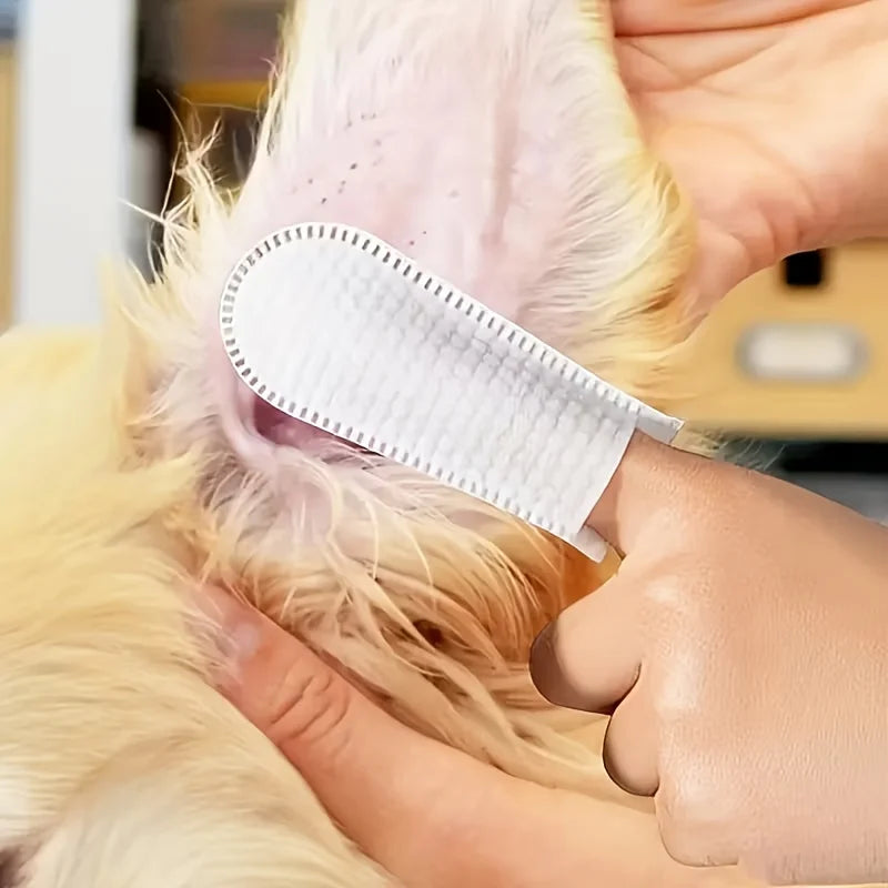 Produtos de limpeza para animais de estimação, toalhetes para limpeza de ouvido, cuidados com os ouvidos, pontas dos dedos, remoção de ácaros, gato e cachorro, produtos para animais de estimação, toalha para animais de