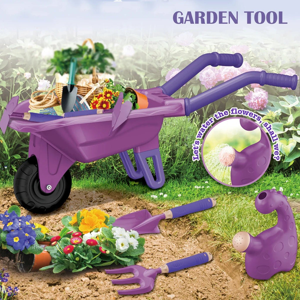 Conjunto de Ferramentas de Jardinagem para Crianças, Carrinho de Praia com Acessórios, Luvas e Ferramentas para Plantar Flores, Presentes para Meninos e Meninas