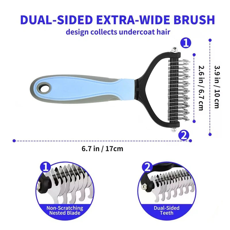 Escova para Remover Pelos de Animais de Estimação, Pente para Cães e Gatos, Removedor de Subpelo, Ferramenta para Cortar Nós, para Remoção de Pelos de Filhotes, Suprimentos para Animais de Estimação