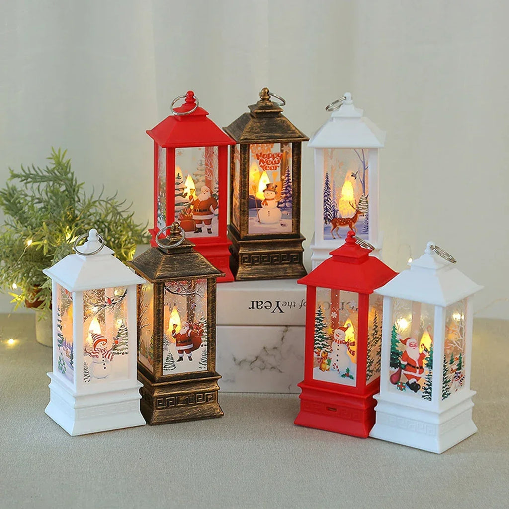 Natal santa lanterna luzes de vento feliz natal decoração para casa natal navidad 2022 ornamentos de natal presentes ano novo 2023