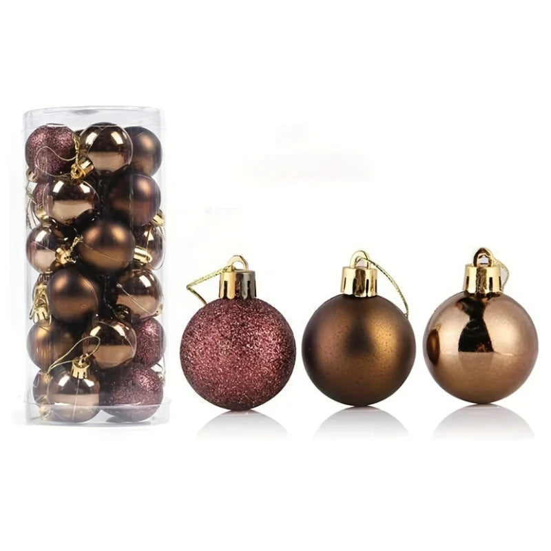 24 Bolas de Natal para Decoração de Árvore de Natal, Enfeites para Decoração de Casa, Halloween, Ano Novo, Acessórios de Bolas Pendentes de Natal