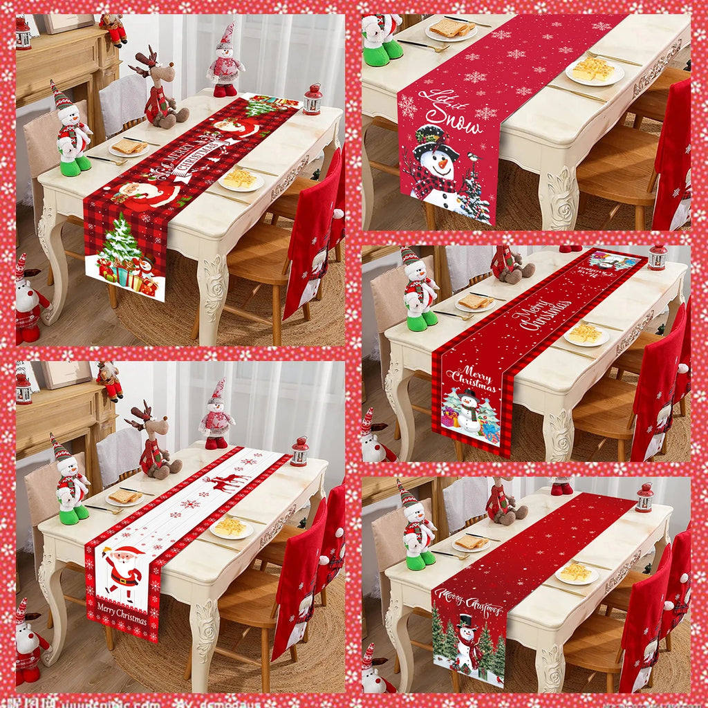 Natal papai noel corredor de mesa navidad natal noel árvore boneco de neve bandeira de mesa feliz natal decoração para casa 2025 ano novo 2026